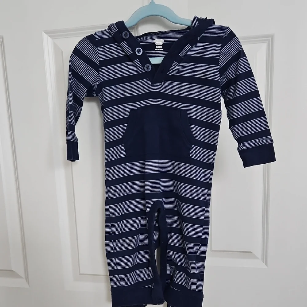 Old Navy Navy and White Striped Bodysuit